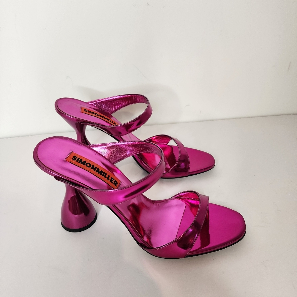 Simmon Miller Womens Pink Verner Open Toe Sculpted Heel Sandals Size 39